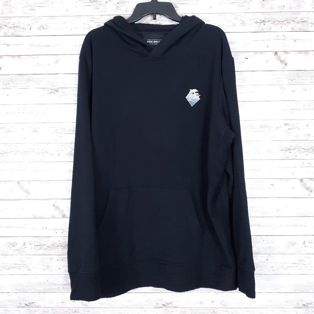 Pink + Dolphin Mens Hoodie XL Black 736A